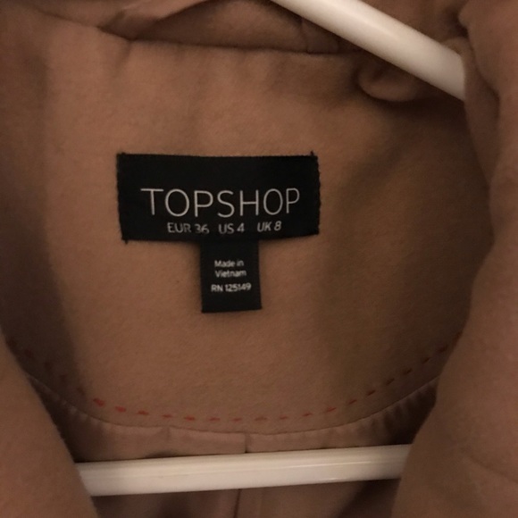 Jackets & Coats Top Shop Camel Coat With Red Accent Poshmark